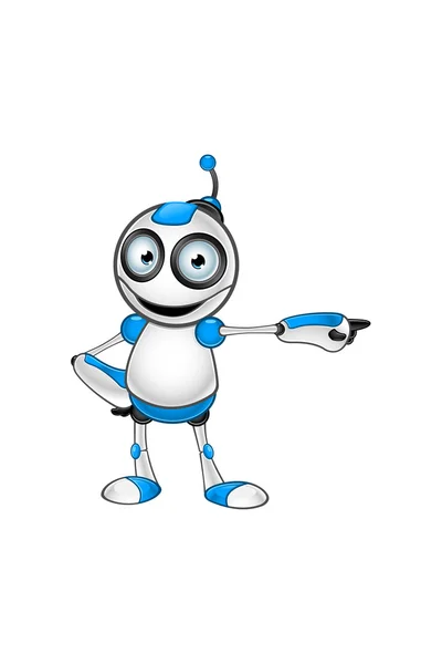 Caractère Robot Blanc & Bleu — Image vectorielle