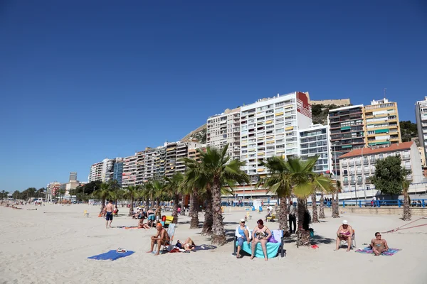 Strand in alicante, Catalonië Spanje — Stockfoto