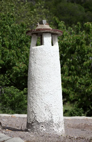 Traiditional white chimney in an Andalusian village, Spain — Stock Photo, Image