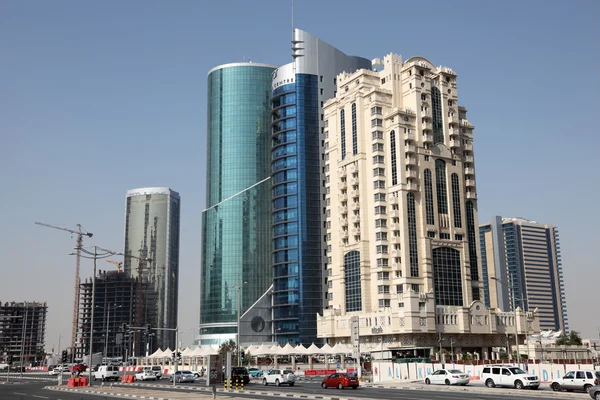 Doha nova baixa distrito West Bay. Qatar, Médio Oriente — Fotografia de Stock