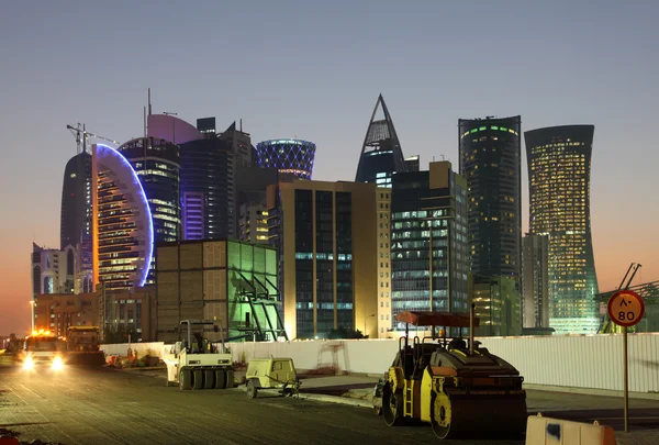 Staveniště v centru města Dauhá. Katar, Střední východ — Stock fotografie