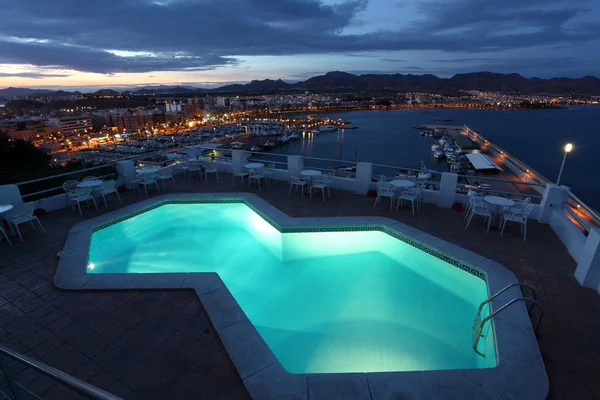 Puerto de mazarron am Abend. region murcia, spanien — Stockfoto