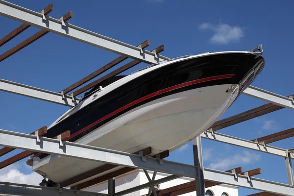 Boat storage rack at the marina — Stock Photo, Image