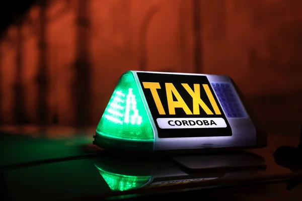 Taxi sign in Cordoba, Andalusia Spain — Stock Photo, Image