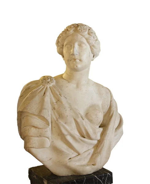 Ancient roman statue of a woman isolated over white background — Stock Photo, Image