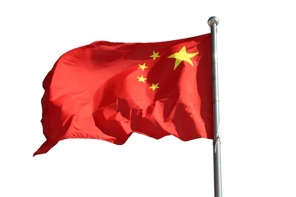 白い背景で隔離された中国の旗 — ストック写真