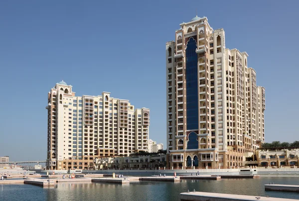Highrise residential buildings on Palm Jumeirah, Dubai, United Arab Emirates Royalty Free Stock Photos