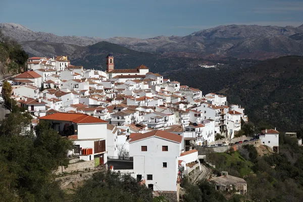 Biala andaluzyjska wioska Algatocín. prowincji malaga, Hiszpania — Zdjęcie stockowe