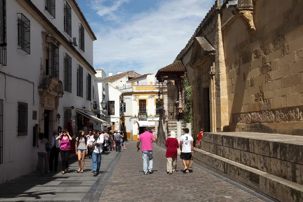 Rua na cidade velha de Córdoba durante o Festival de los Patios 2013. Andaluzia, Espanha — Fotografia de Stock