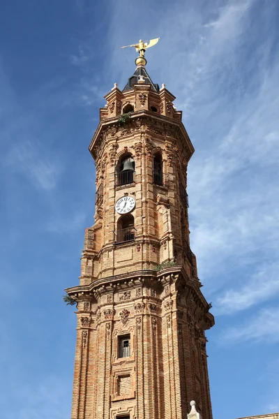 Wieża kościoła San sebastian w antequera, Andaluzja, Południowa Hiszpania — Zdjęcie stockowe