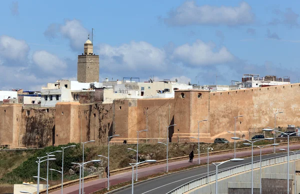 Udayas kasbah 墙在拉巴特，摩洛哥 — 图库照片