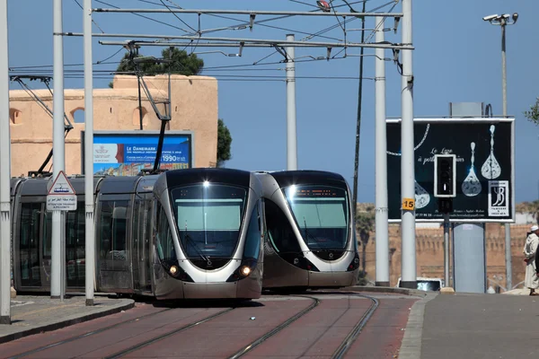 Modern tramvay Rabat, morocco — Stok fotoğraf