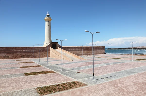 Vuurtoren op de Atlantische kust van rabat, Marokko — Stockfoto