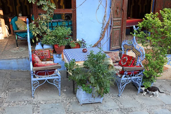 Παραδοσιακό εστιατόριο του chefchaouen, Μαρόκο — Φωτογραφία Αρχείου