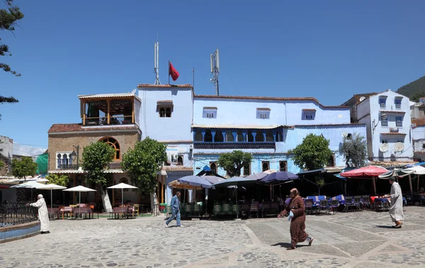 Praça na Medina de Chefchaouen, Marrocos — Fotografia de Stock