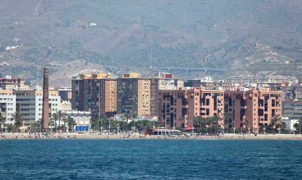 Aan het water gebouwen in malaga, Andalusie Spanje — Stockfoto