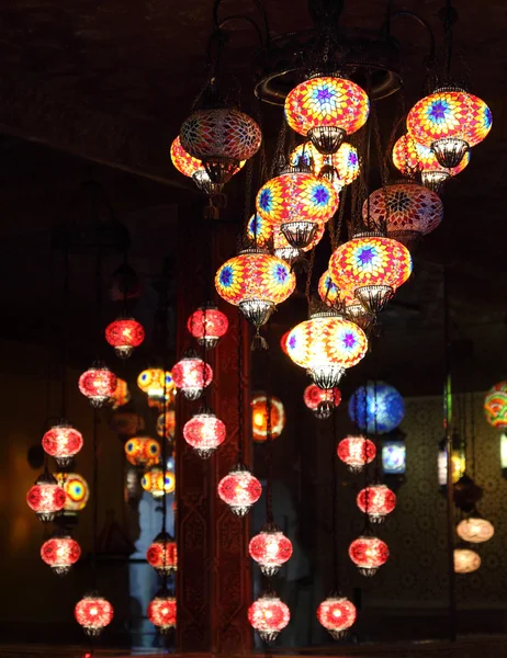 Oriental lantern in a moroccan restaurant — Stock Photo, Image