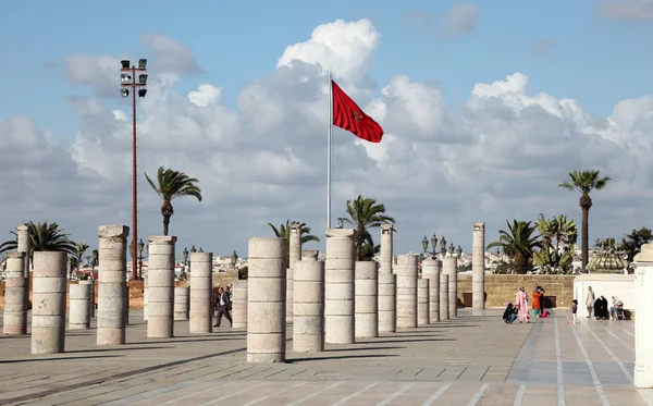 Colunas no Mausoléu de Mohammed V em Rabat, Marrocos — Fotografia de Stock