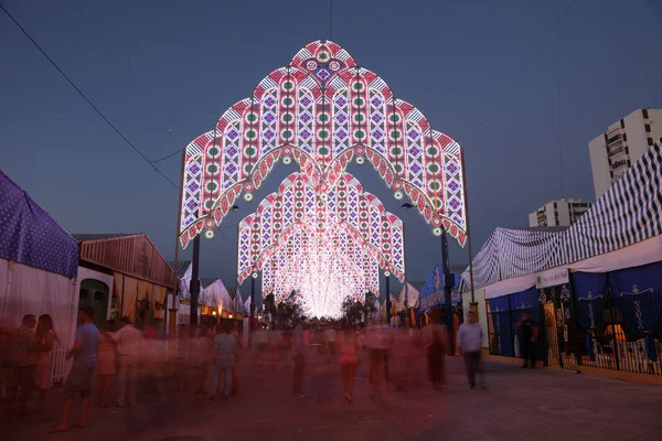 ALGECIRAS, SPAIN - JUNE 22: The summer fair of Algeciras (Feria Real 2013 ), Algeciras fairground on June 22, 2013 in Algeciras, Andalusia Spain — Stock Photo, Image