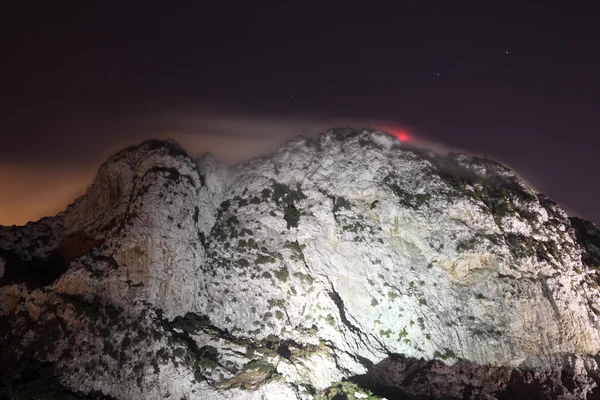 Rock of Gibraltar at night — Stock Photo, Image