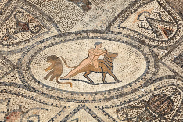 Древнеримская мозаика в Волубилисе, Марокко, Северной Африке — стоковое фото