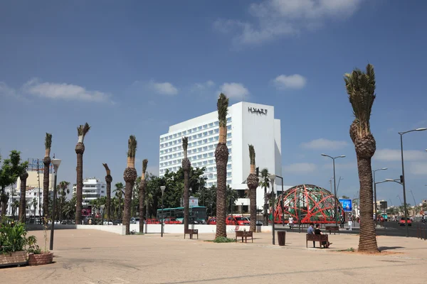 Plaza de las Naciones Unidas en Casablanca, Marruecos, África del Norte — Foto de Stock