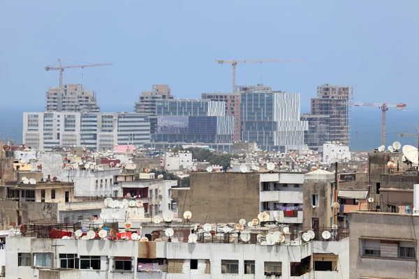 Modern binalar inşaat casablanca Marina, morocco — Stok fotoğraf