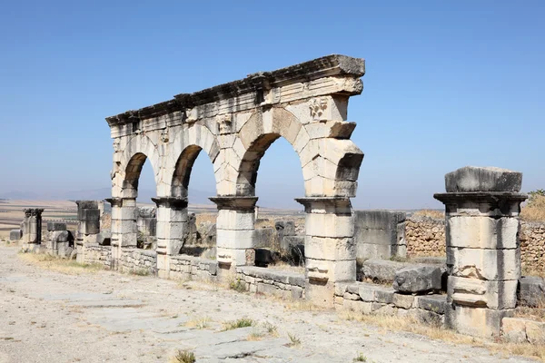 Volubilis - Fas, Kuzey Afrika roman ruins — Stok fotoğraf