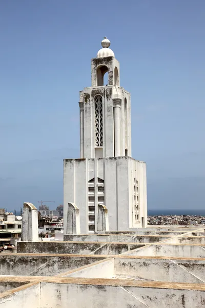 Bell tower of the church Sacred Heart of Jesus in Casablanca, Morocco — Stock Photo, Image