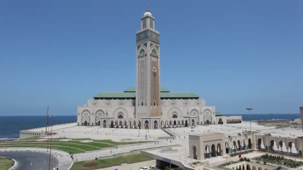 Stora moskén hassan II i casablanca, Marocko — Stockvideo