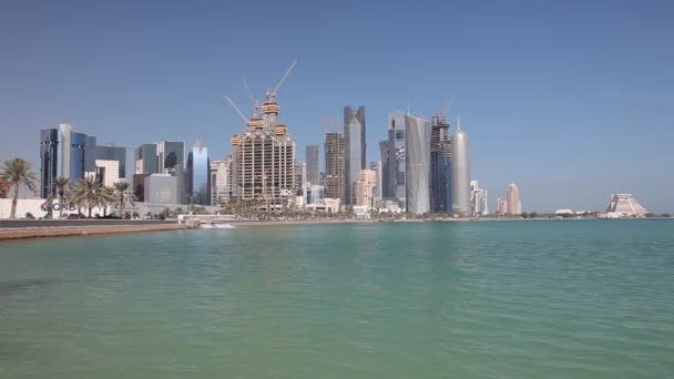 Skyline of Doha downtown. Qatar — Stock Video