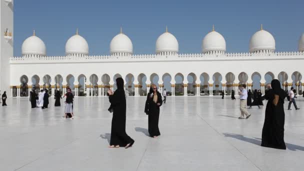 Sjeik Zayed Grote Moskee in Abu Dhabi — Stockvideo