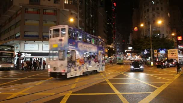 Hong kong calle por la noche — Vídeos de Stock