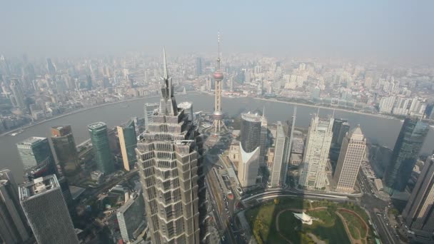 Vanuit de lucht gezien shanghai, china — Stockvideo