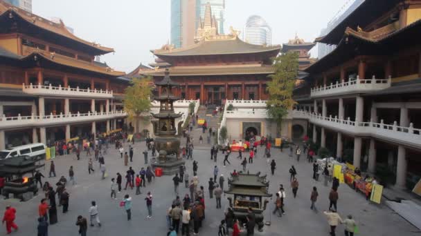 Templo Jing 'an en Shanghai, China — Vídeo de stock