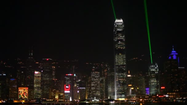 Sinfonía de las luces en Hong Kong — Vídeos de Stock