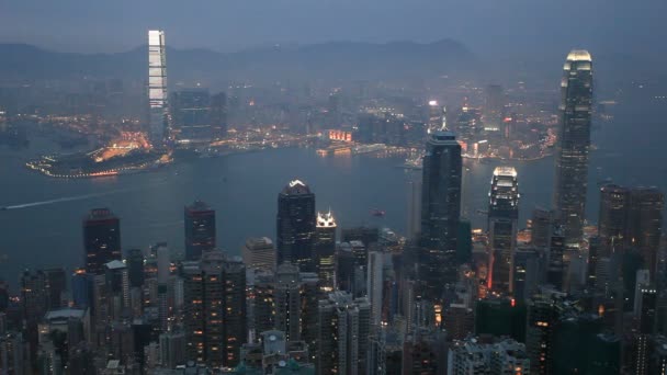 Hong Kong por la noche — Vídeo de stock