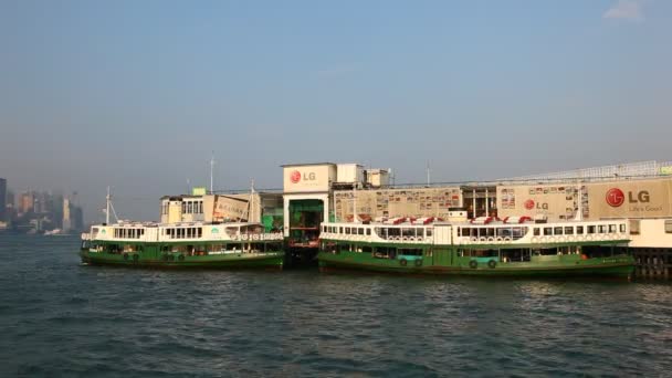 Star Ferry boats in Hong Kong — Stock Video