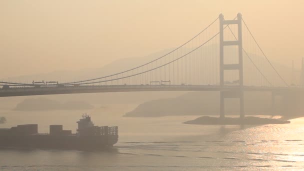 Puente Tsing Ma en Hong Kong — Vídeos de Stock