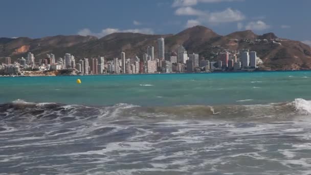 Śródziemnomorski ośrodek benidorm, Hiszpania — Wideo stockowe