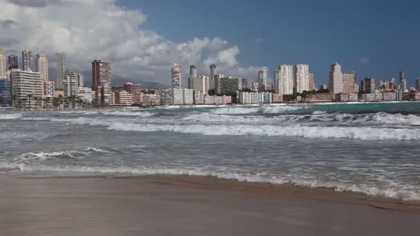 Śródziemnomorski ośrodek benidorm, Hiszpania — Wideo stockowe