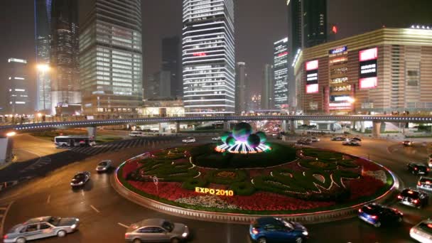 Oriental Pearl Tower roundabout in Shanghai — Wideo stockowe