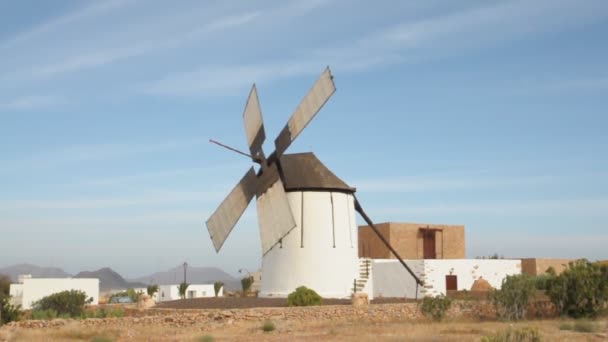 Traditional spanish wind mill — Wideo stockowe