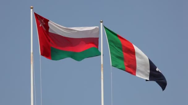 Bandeiras de Omã — Vídeo de Stock