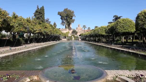 Jardines y fuentes en Córdoba, España — Vídeos de Stock