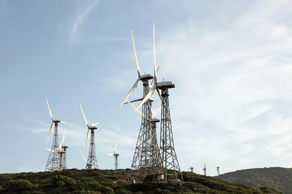 Vindkraftverk nära tarifa, Andalusien, Spanien — Stockfoto
