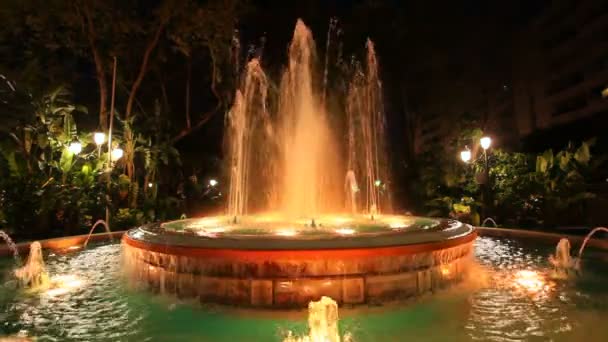 カラフルな照らされた噴水 — ストック動画