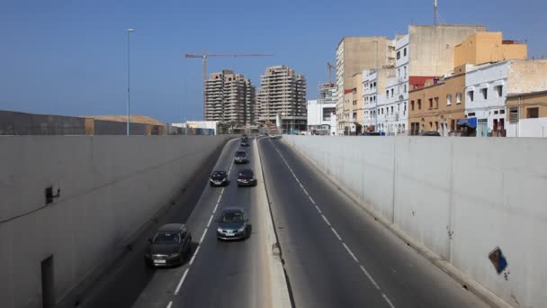 城市街道在摩洛哥卡萨布兰卡 — 图库视频影像