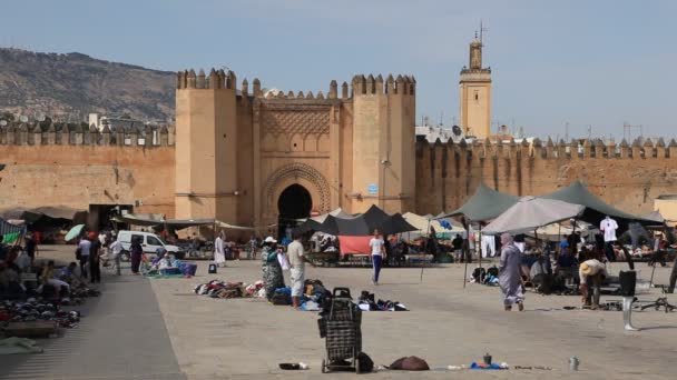 フェズ、モロッコのバブ アル mahrouq ゲート — ストック動画