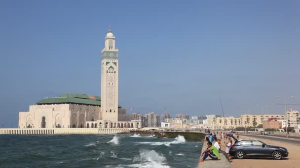 Moskén hassan II i casablanca, Marocko — Stockvideo